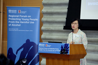 Professor Sophia Chan, the Under Secretary for Food and Health, making her speech