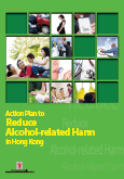A picture showing the front cover of the publication 'Action Plan to Reduce Alcohol-related Harm in Hong Kong'.