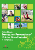 A picture showing the front cover of the publication 'Action Plan to Strengthen Prevention of Unintentional Injuries in Hong Kong'.
