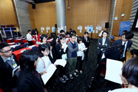 Group discussion among the youth and government representatives
