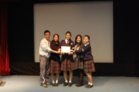 A representative of the Department of Health presented a certificate of appreciation to the participating schools.